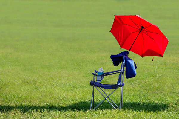 Umbrella and chair