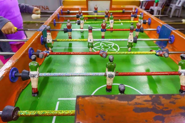 Children Playing Table Football Fair — Stock Photo, Image