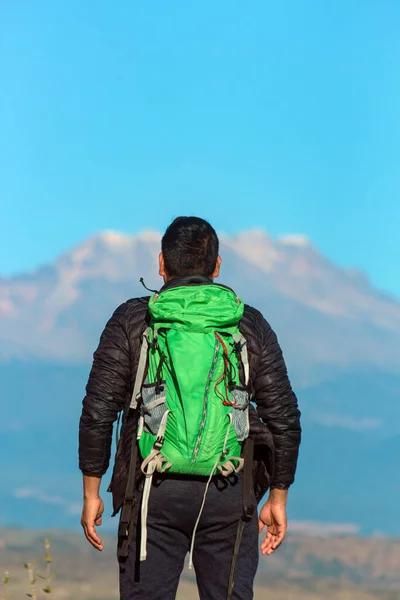 Man Hiking Mountains Mexico — Photo