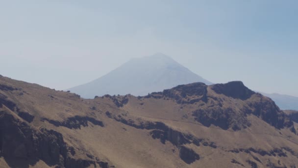 Vista vulcano Popocatepetl da Iztaccihuatl in Messico — Video Stock