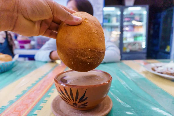 Yolk and chocolate bread traditional food of oaxaca mexico — Foto de Stock