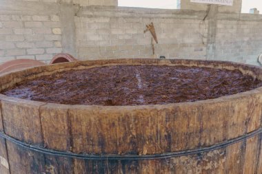 Tahta fıçılarda Maguey Fiber Fermantasyonu