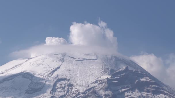 Krater Między Chmurami Wulkanu Popocatepetl Meksyku — Wideo stockowe