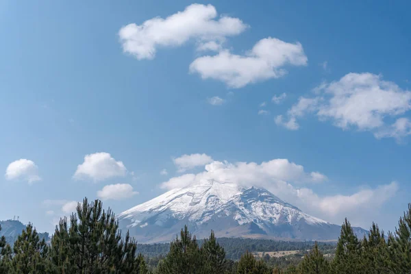 Schneekrater Des Popocatepetl Vulkans Mexiko — Stockfoto