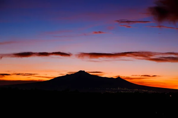 Malinche Vulkán Napkeltekor Puelában — Stock Fotó