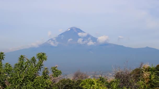 Aktivní Sopka Popocatepetl Mexiku — Stock video