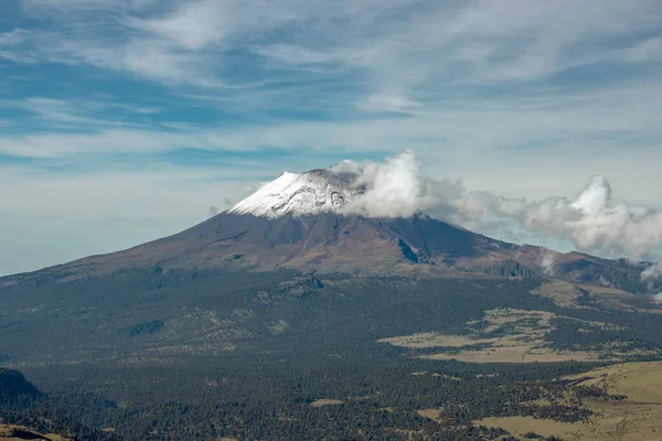 Panoramic Volcano Popocatepetl Puebla Mexico — ストック写真