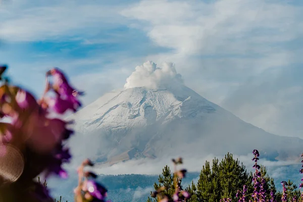 View Popocatepetl Volcano Puebla Mexico — Stock fotografie