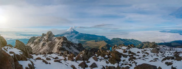 View Panoramic Popocatepetl Volcano Puebla Mexico High Quality Photo — Foto de Stock
