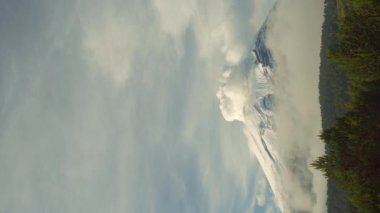 Sunny scenic landscape view, Popocatepetl volcano,Puebla Mexico. High quality 4k footage