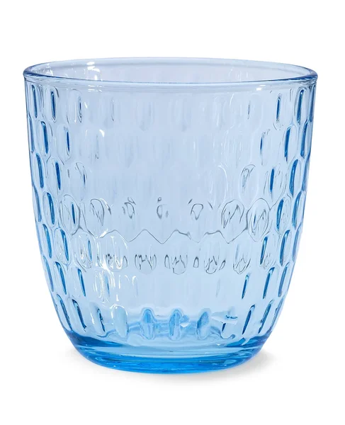 Синий пустой стакан изолирован на белом фоне. — стоковое фото