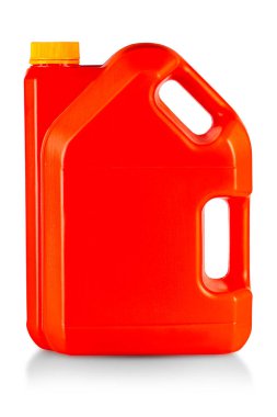 Beyaz arka planda sarı kapaklı kırmızı kutu