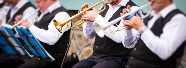 Muzikanten die op straat in bovenkleding spelen. Kamchatka, Rusland — Stockfoto