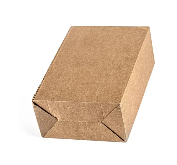 Brown Cardboard Box isolated on the White background with clipping path — стокове фото