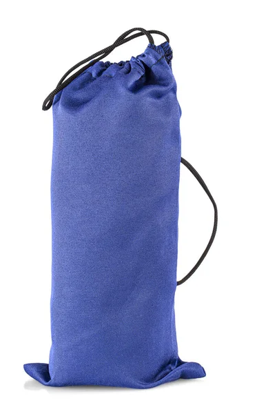 Saco de pano azul isolado no fundo branco — Fotografia de Stock