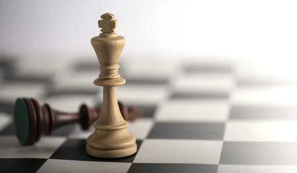 Chess pieces on a chessboard. The concept of playing and winning a chess tournament — Stock Photo, Image