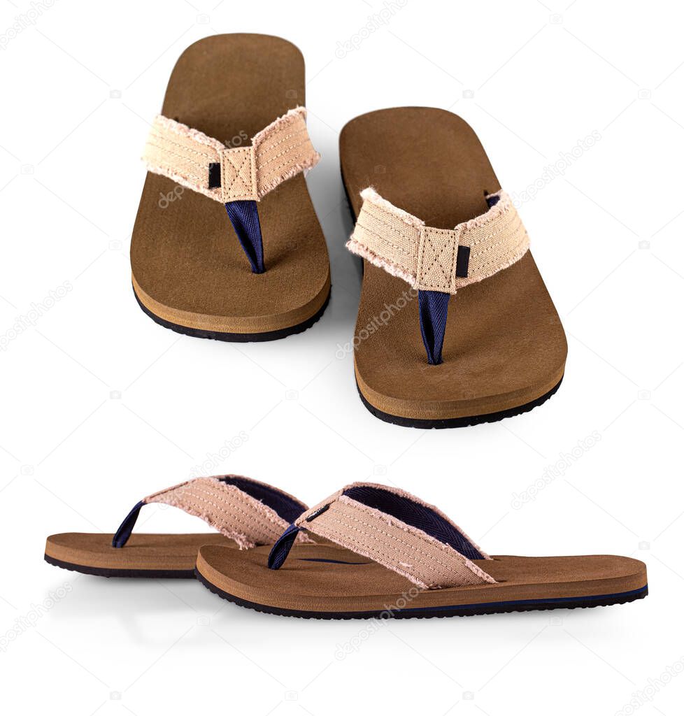 new man summer sandals isolated on white background