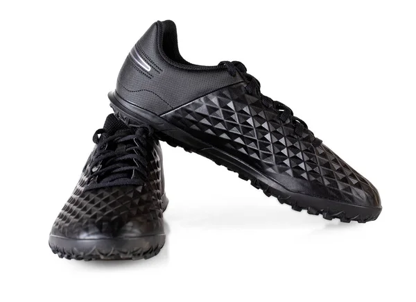 Чорні нові кросівки, що працюють взуття ізольовані на білому тлі — стокове фото