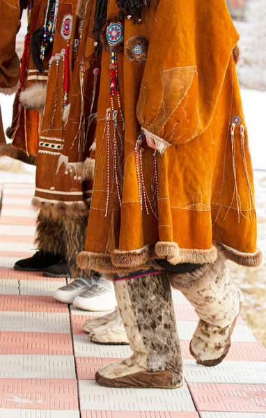 Kläder från de nordliga folken i Kamtjatka — Stockfoto