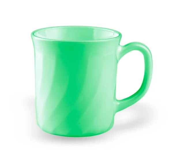 Зеленый пустой кофе чашку изолированы на белом фоне - обрезка пути — стоковое фото