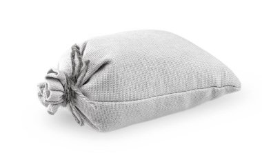 Beyaz arka plan üzerinde izole çuval bezi çanta