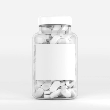 Plastik kavanozdaki haplar.