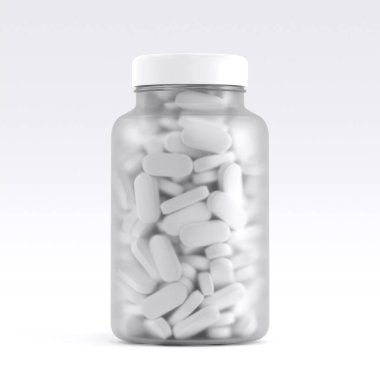 Plastik kavanozdaki haplar.