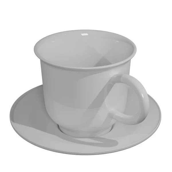 Ceramiczne Filiżanki Kawy Pojedyncze Tło — Zdjęcie stockowe