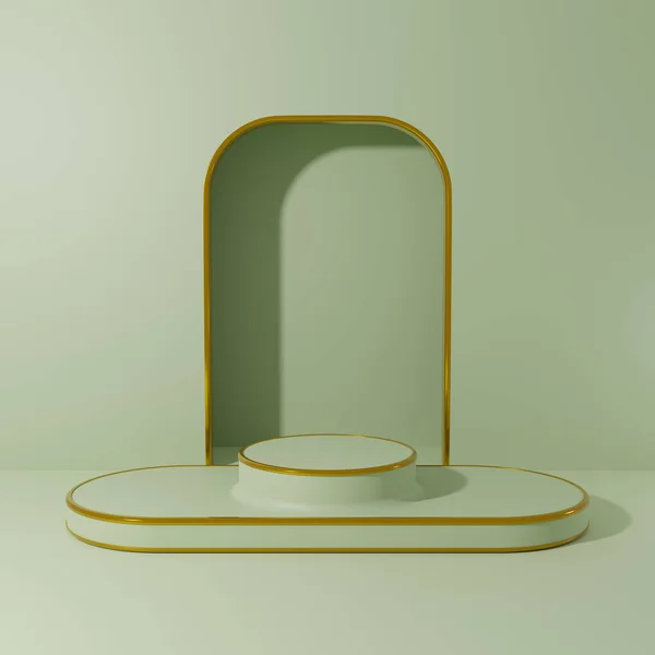 Zobrazení Produktu Abstraktní Minimální Scéna Geometrickou Pódiovou Platformou Stojan Kosmetické — Stock fotografie