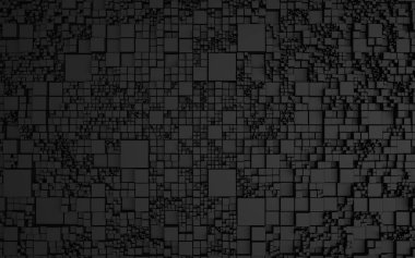 Küp 'ün altında renkli parlak ışıklandırma olan 3 boyutlu soyut teknoloji arkaplanı oluşturuluyor. fütüristik duvar kağıdı.