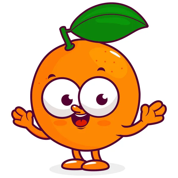 Personaje Naranja Dibujos Animados Ilustración Vectorial — Vector de stock