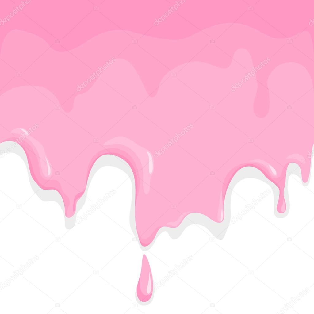 Melting pink cream background. Vector illustration