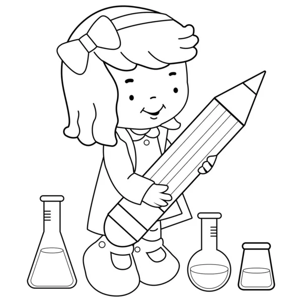 Kid Scientist Clipart Black And White