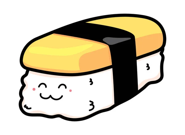 Mignon Dessin Animé Tamako Oeuf Sushi Personnage Coupé Tamako Sushi — Photo