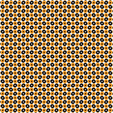 Kusursuz soyut desenli tasarım, ücretsiz siyah, beyaz ve turuncu noktalar, tekstil, duvar kâğıdı veya kağıt ambalajı için grafik desen