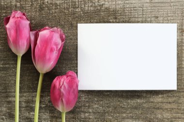 8 Mart Kadınlar Günü kartpostalında laleler var.