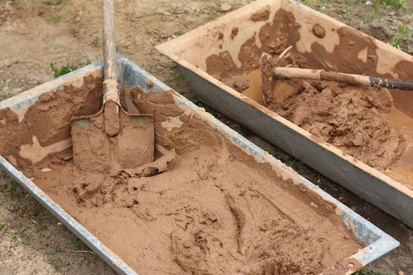 Wet Filtered Clay Trough Source Creativity — Stock Photo, Image
