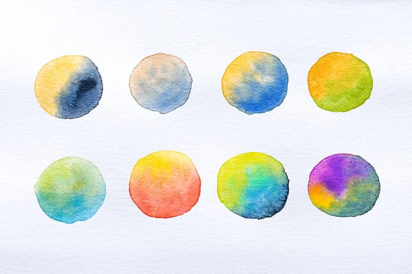 Set Watercolor Spot White Background Color Shade Tone — стоковое фото