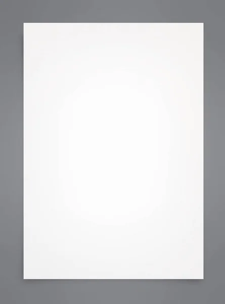 Білий Аркуш Паперу Ізольований Сірому Фоні Відсічним Контуром — стокове фото