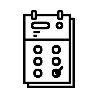 Takvim simgesi. Takvim işareti ve satır biçimi simgesi. Vektör illüstrasyonu.