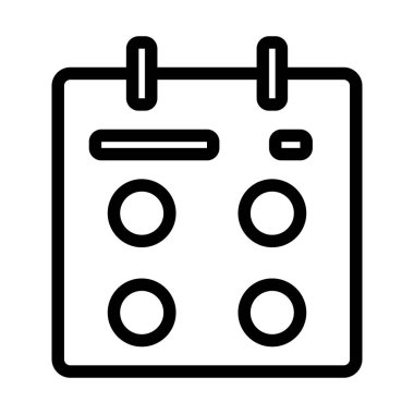 Takvim simgesi. Takvim işareti ve satır biçimi simgesi. Vektör illüstrasyonu.