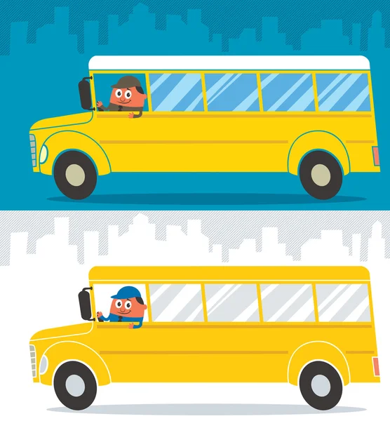 学校バスの運転手 — ストックベクタ