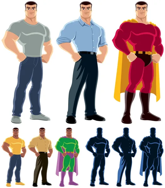 Superhero Transformation — Stock Vector