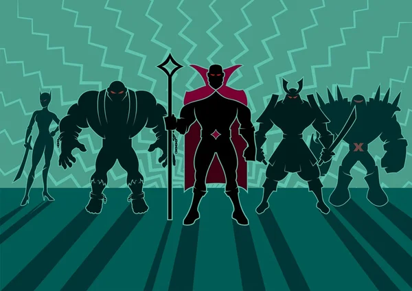Supervillain takım — Stok Vektör