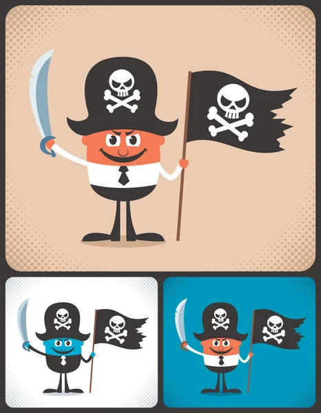 Empresario pirata — Vector de stock