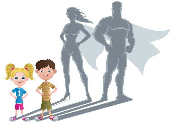 Kids Superhero Concept — Stock Vector