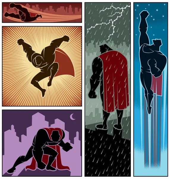 Superhelden Banner 3 — Stockvektor