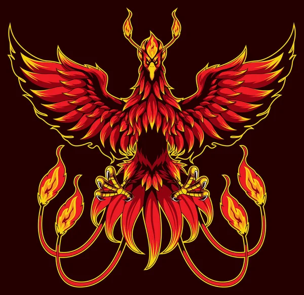 Phoenix Fantasy Mascota — Vector de stock