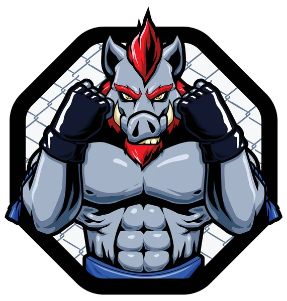 MM Fight Club maskot — Stock vektor