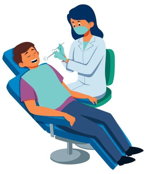 Dentist at Work — Stock Vector